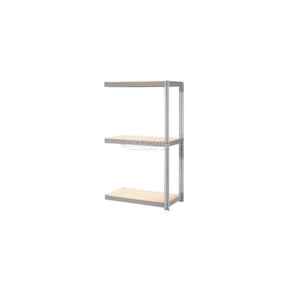 Global Equipment Expandable Add-On Rack 72x36x84 3 Level Wood Deck 750 lb. Cap Per Level GRY 785583GY - main